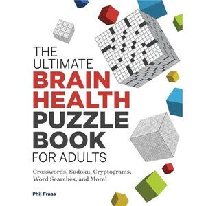 Brain Health Puzzle Book for Adults: Crosswords Sudoku Word Search Cryptograms